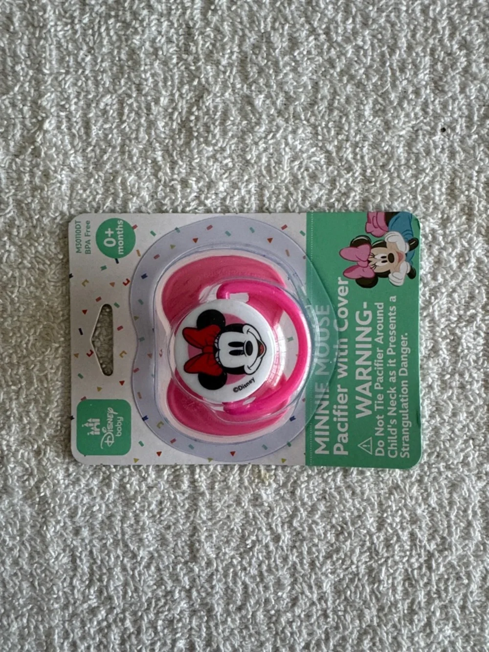 Disney Baby Minnie Mouse Pink Pacifier with Cover